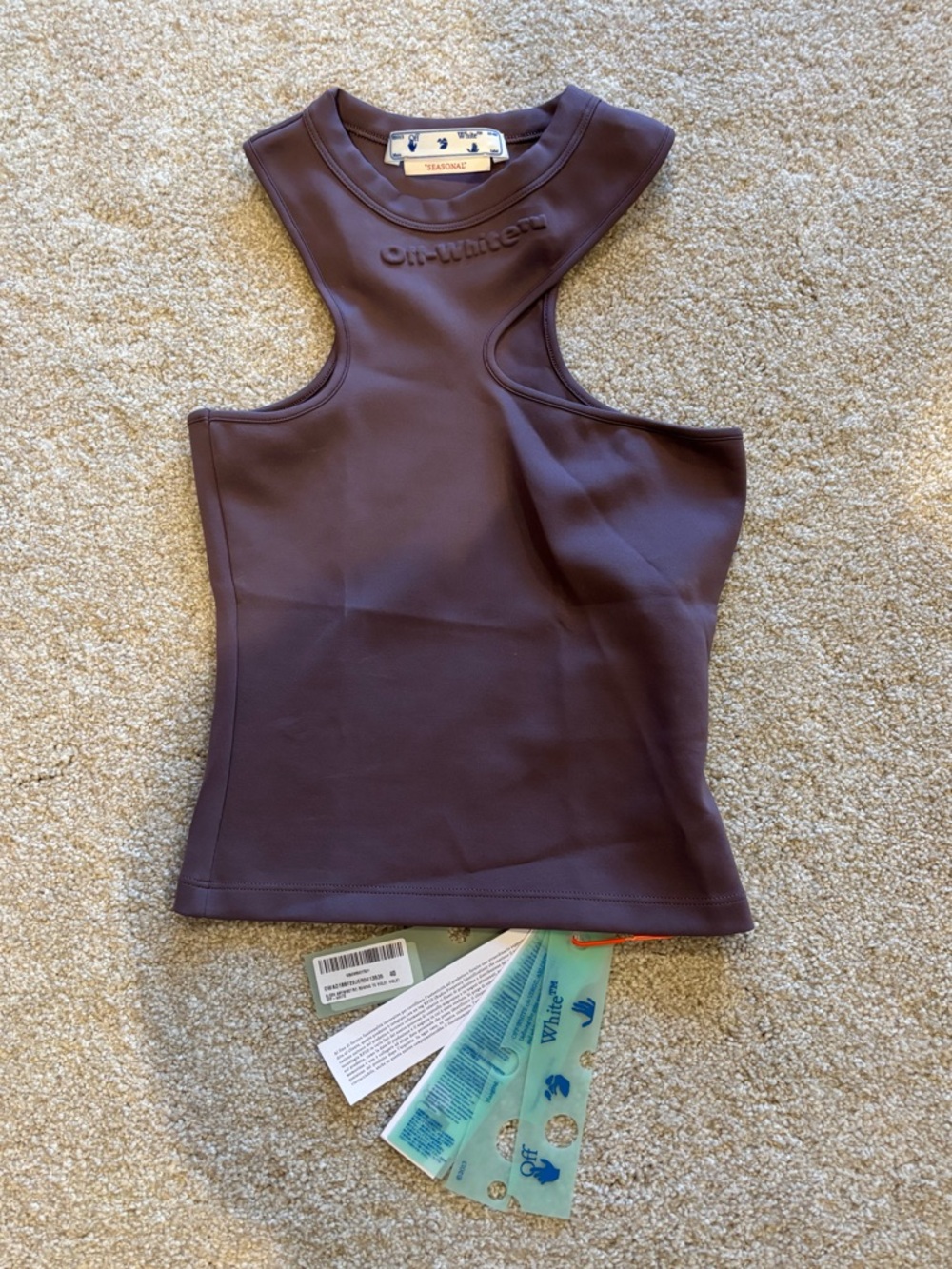 NWT Authentic Off-White/Virgil Abloh Asymmetrical Purple Racerback Tank